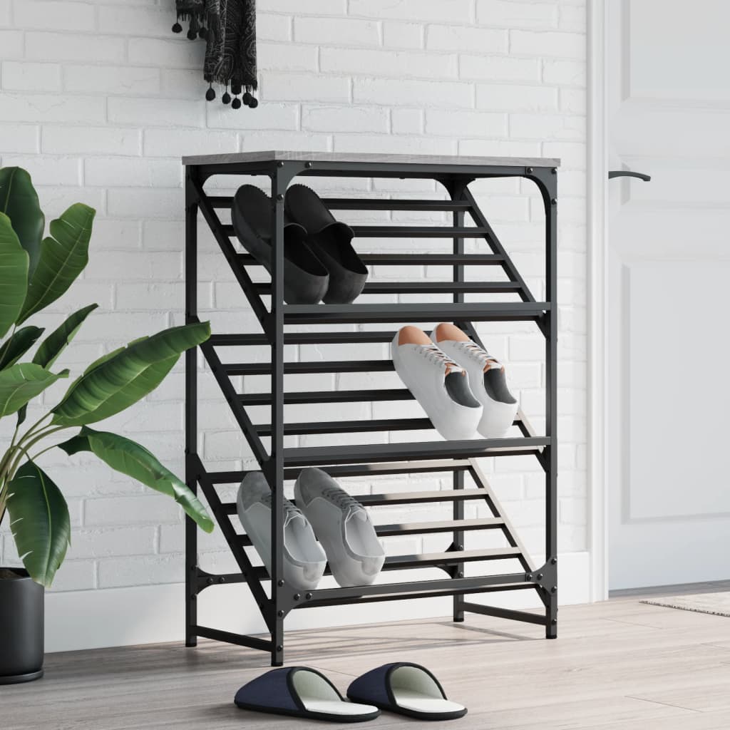 VIDAXL -Schuhregal 60x30x85 cm verarbeitetes Holzgrau Sonoma