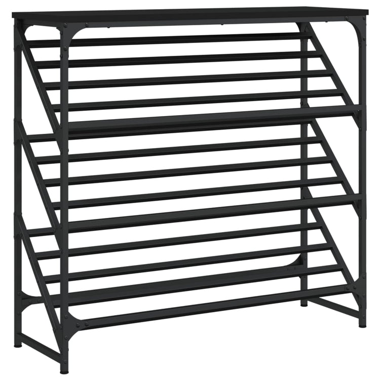 VIDAXL -Schuhregal 90x30x85 cm verarbeitetes Holz schwarz