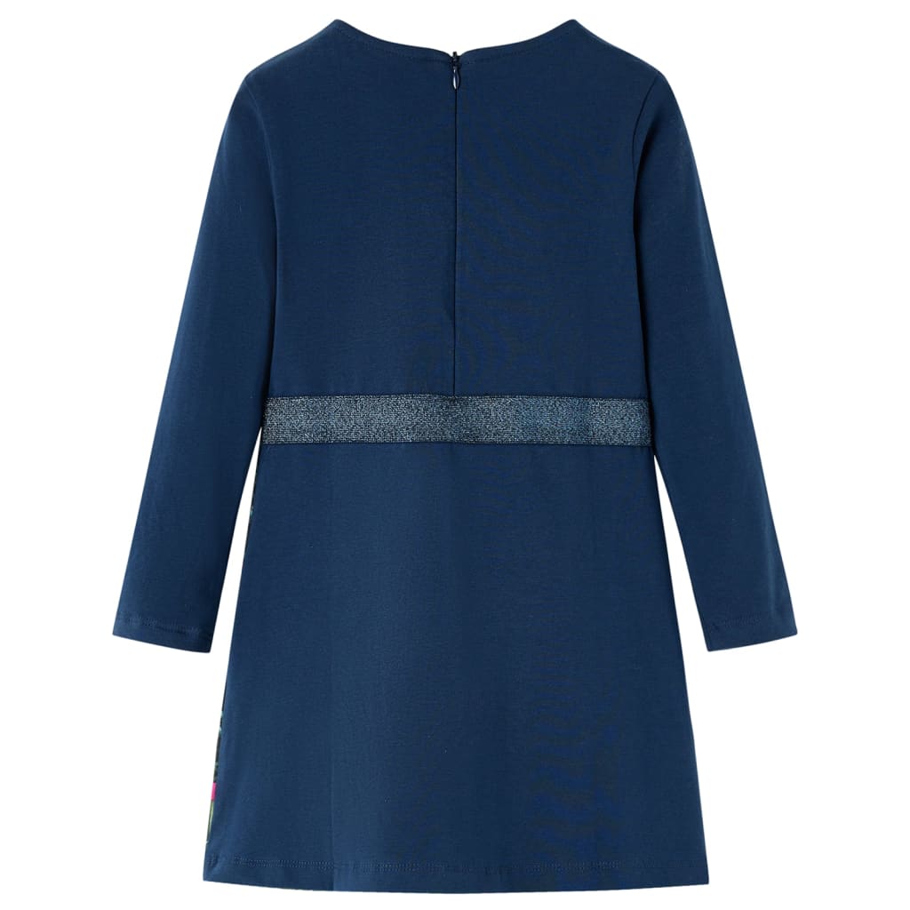 VidaXL Kinderkleid mit langen Ärmeln 104 Marineblau