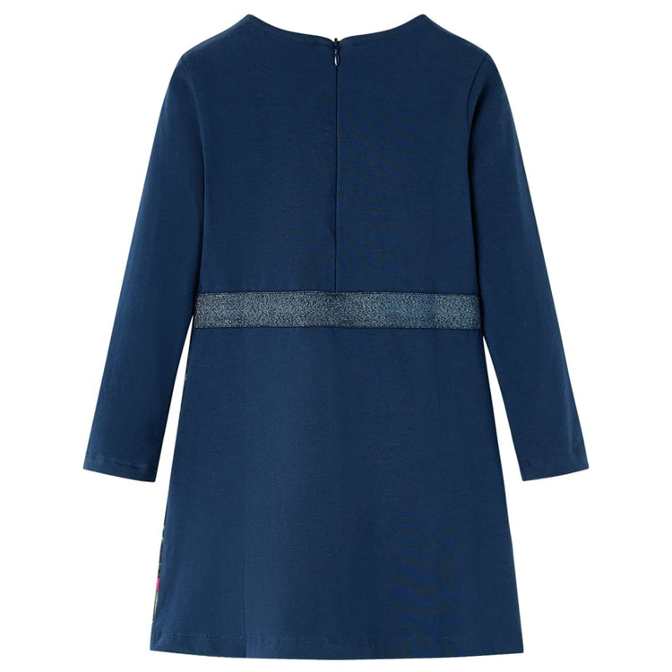 VidaXL Kinderkleid mit langen Ärmeln 104 Marineblau