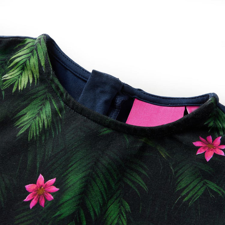 VidaXL Kinderkleid mit langen Ärmeln 128 Marineblau