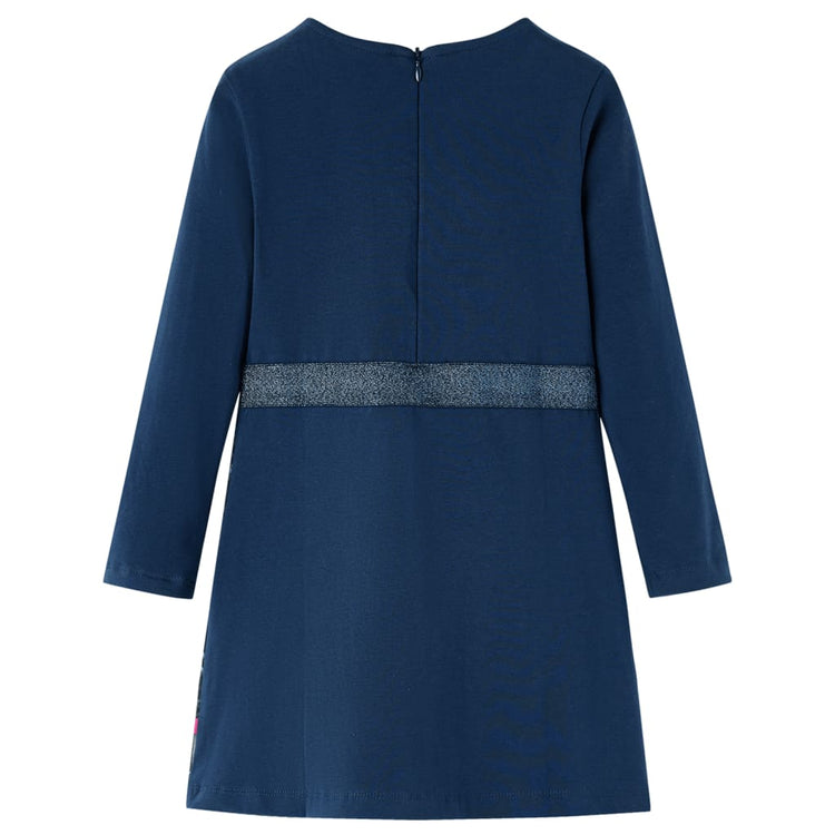 VidaXL Kinderkleid mit langen Ärmeln 140 Marineblau