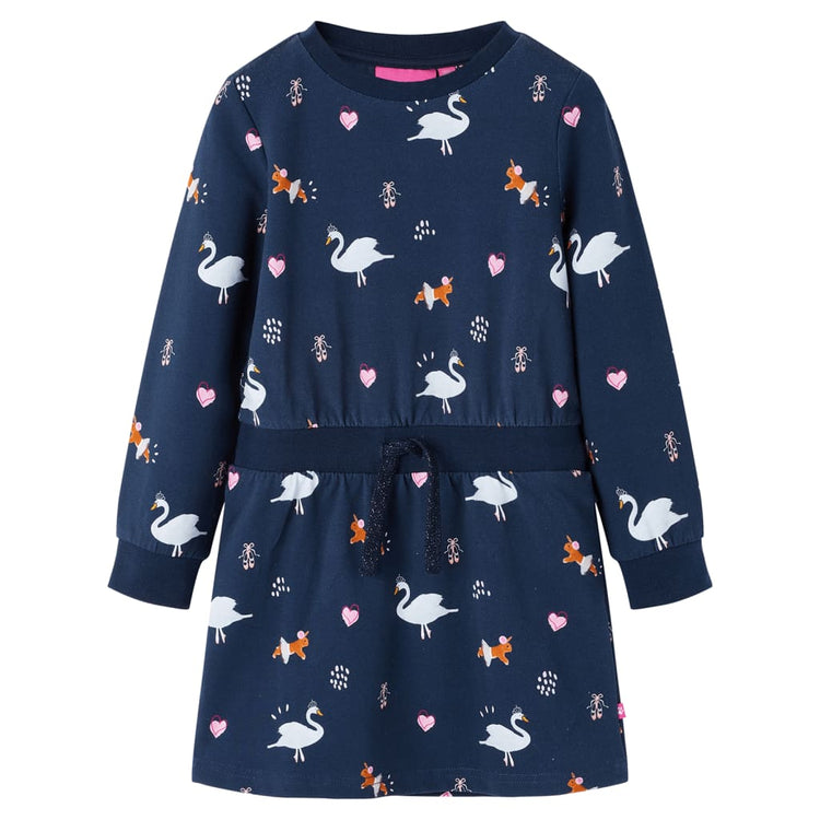 VidaXL Kinderkleid mit langen Ärmeln 104 Marineblau