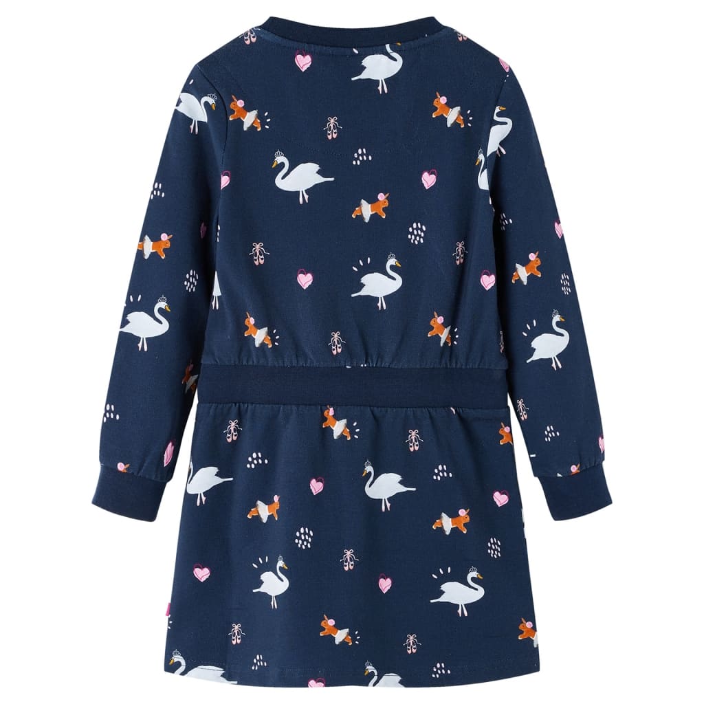 VidaXL Kinderkleid mit langen Ärmeln 104 Marineblau