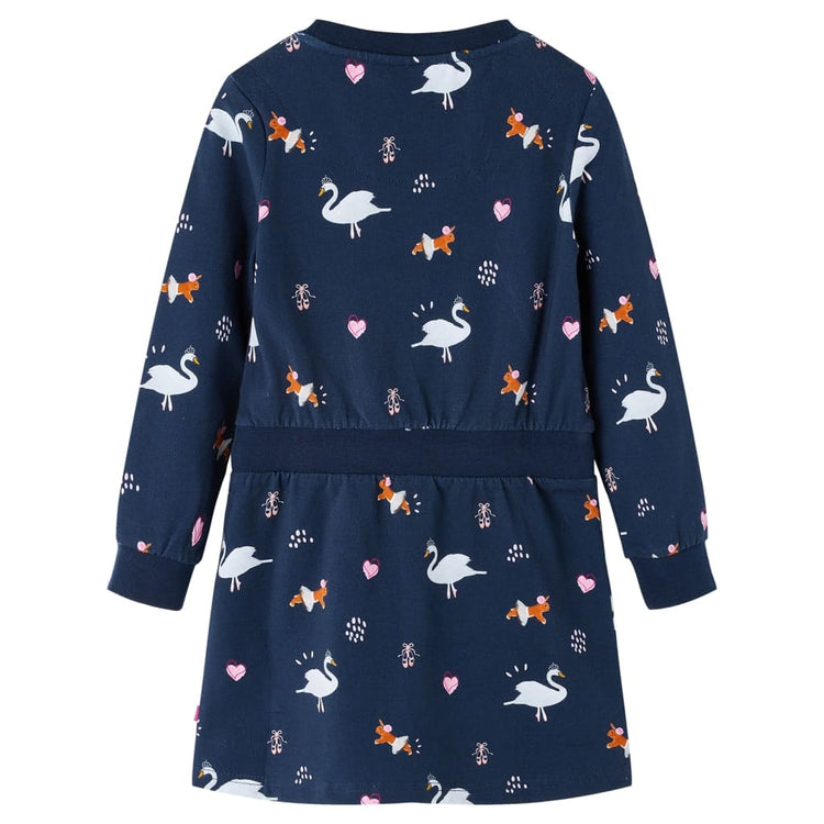 VidaXL Kinderkleid mit langen Ärmeln 104 Marineblau