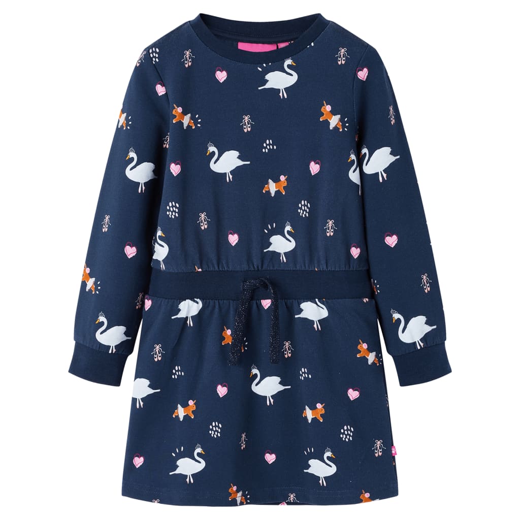 VidaXL Kinderkleid mit langen Ärmeln 116 Marineblau