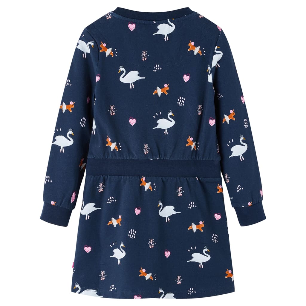 VidaXL Kinderkleid mit langen Ärmeln 116 Marineblau