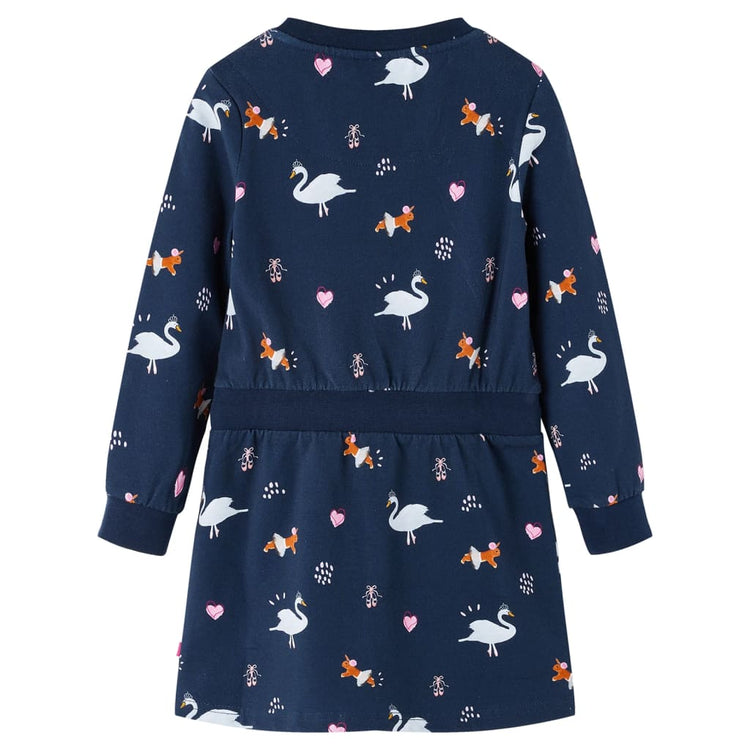 VidaXL Kinderkleid mit langen Ärmeln 116 Marineblau