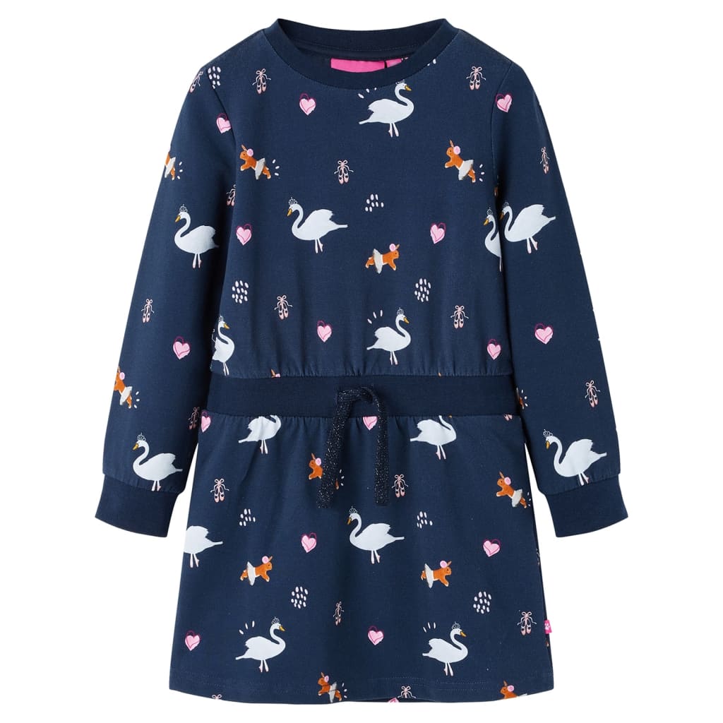 VidaXL Kinderkleid mit langen Ärmeln 140 Marineblau