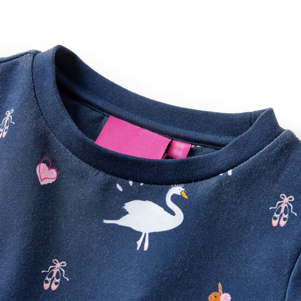 VidaXL Kinderkleid mit langen Ärmeln 140 Marineblau