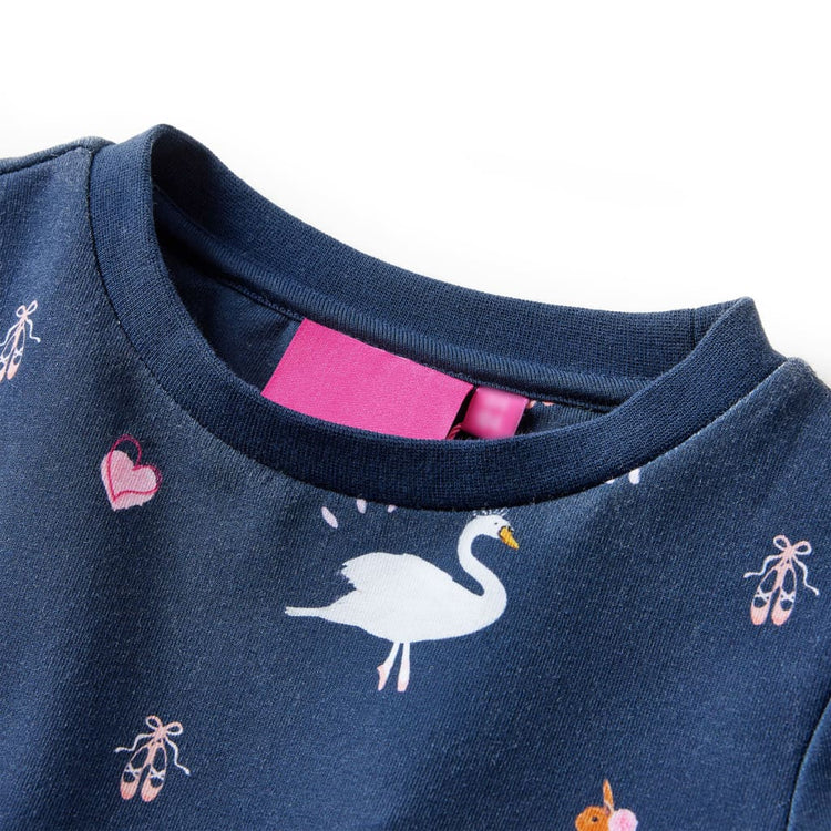 VidaXL Kinderkleid mit langen Ärmeln 140 Marineblau