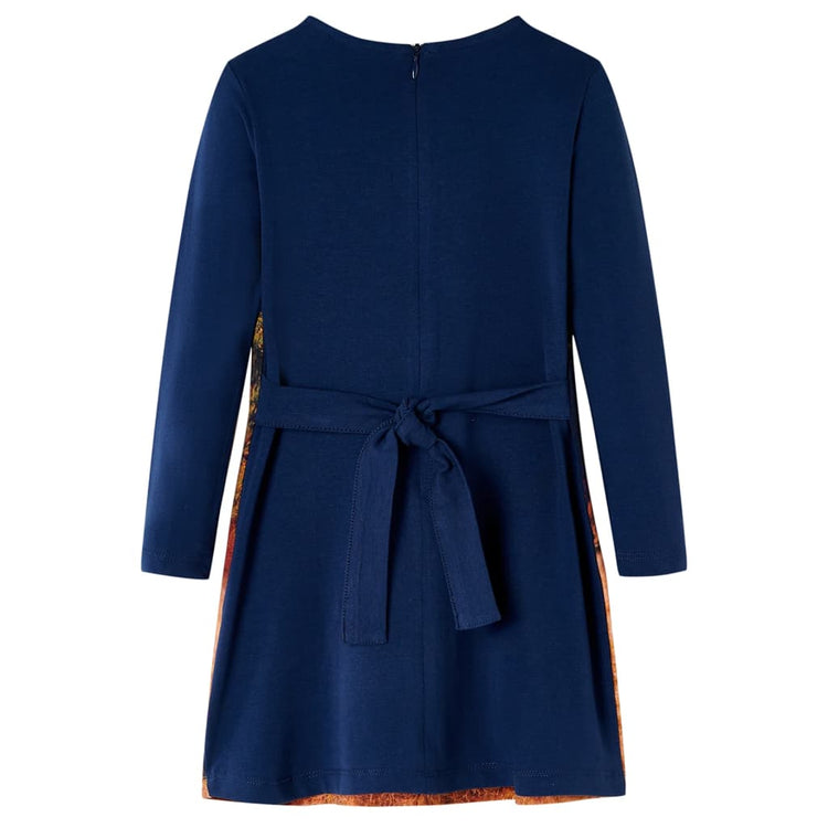 VidaXL Kinderkleid mit langen Ärmeln 104 Marineblau