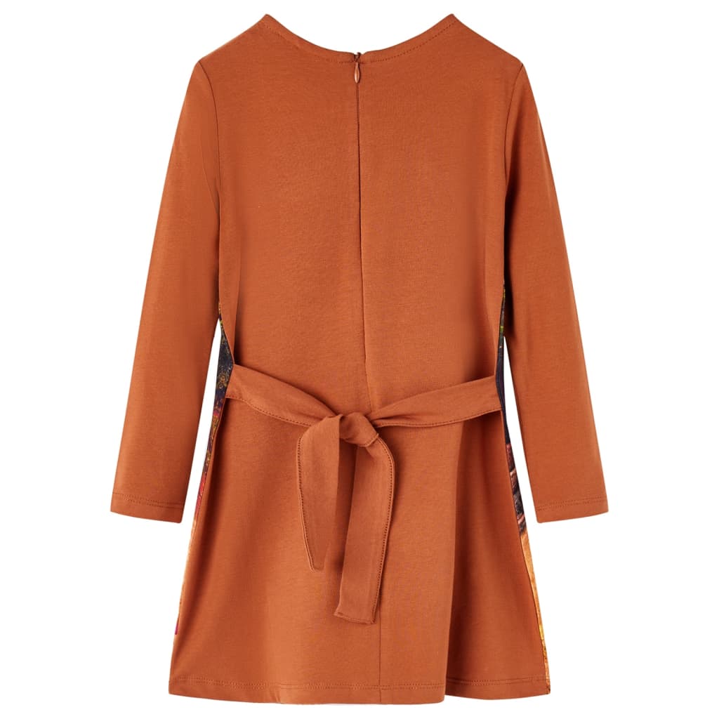 VidaXL Kinderkleid mit langen Ärmeln 116 cognacfarben
