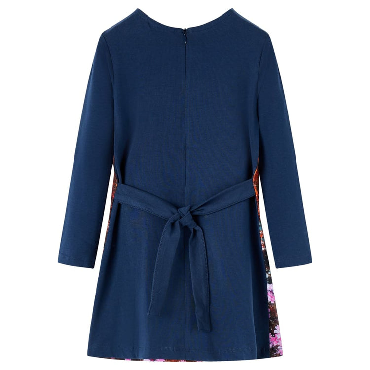 VidaXL Kinderkleid mit langen Ärmeln 116 Marineblau