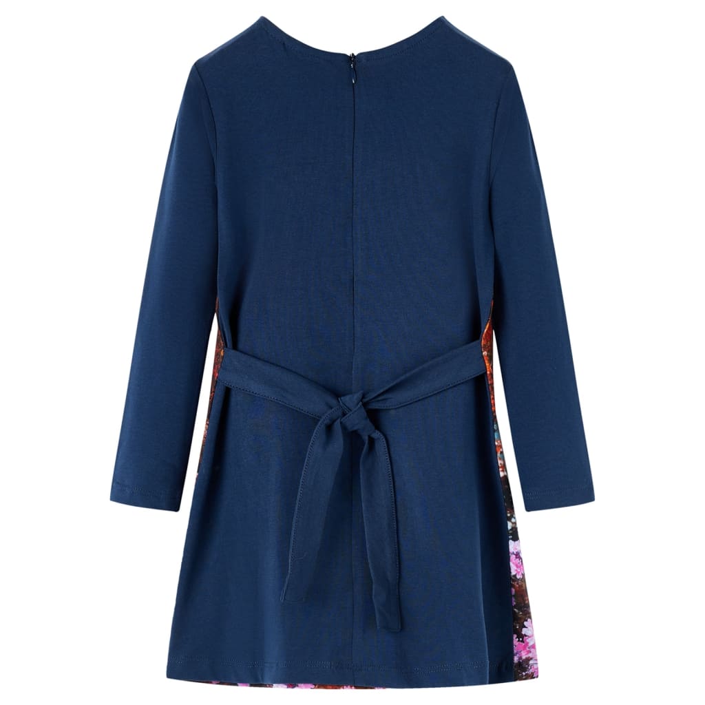 VidaXL Kinderkleid mit langen Ärmeln 128 Marineblau