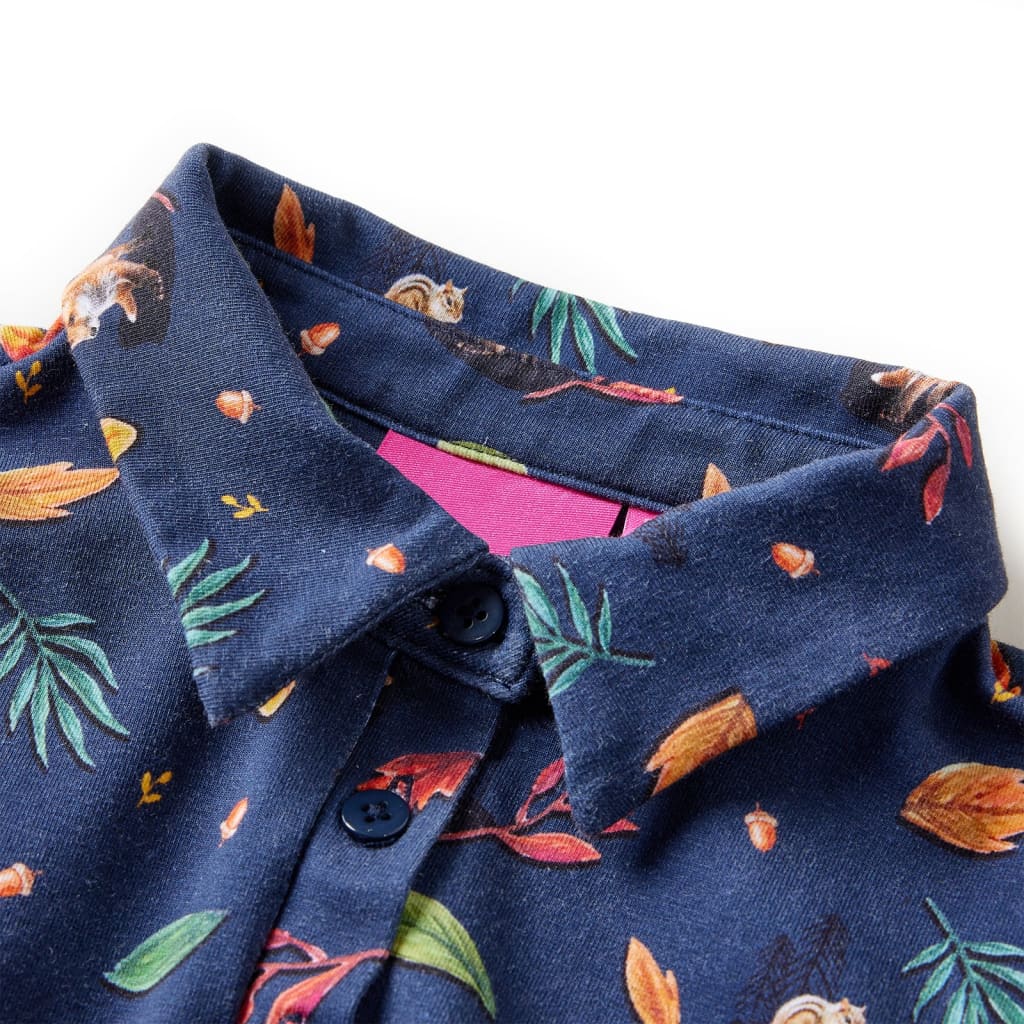 VidaXL Kinderkleid mit langen Ärmeln 92 Marineblau