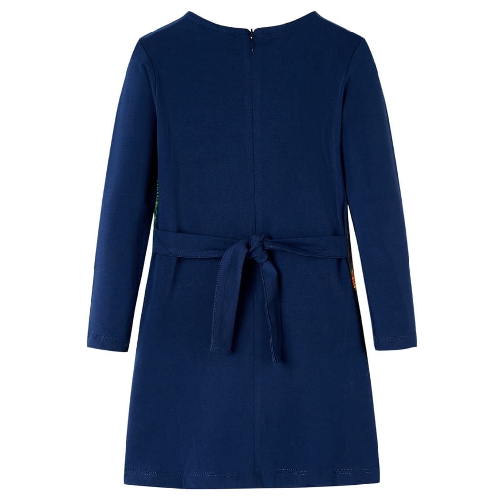 VidaXL Kinderkleid mit langen Ärmeln 104 Marineblau