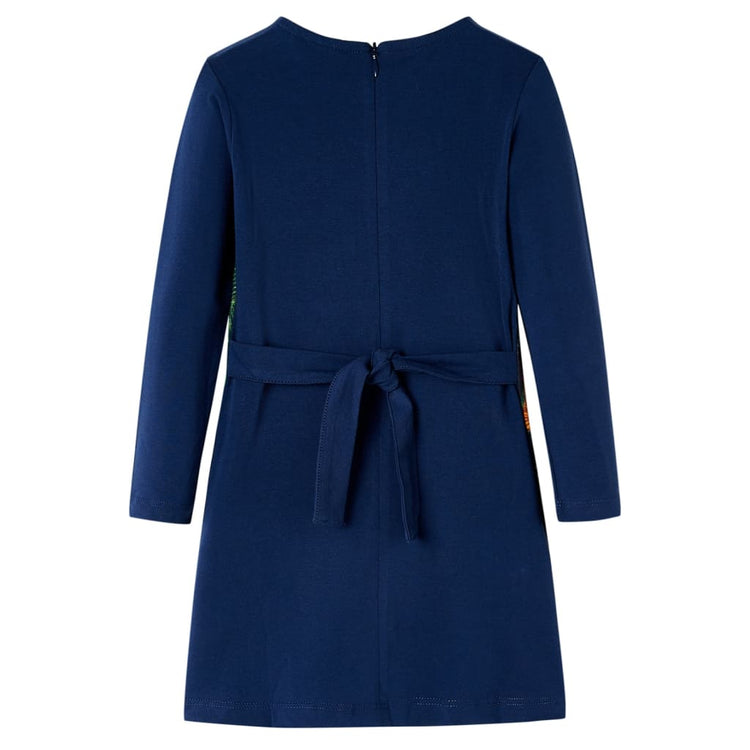 VidaXL Kinderkleid mit langen Ärmeln 104 Marineblau