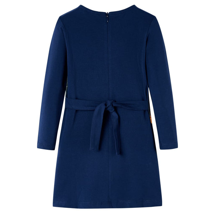VidaXL Kinderkleid mit langen Ärmeln 116 Marineblau