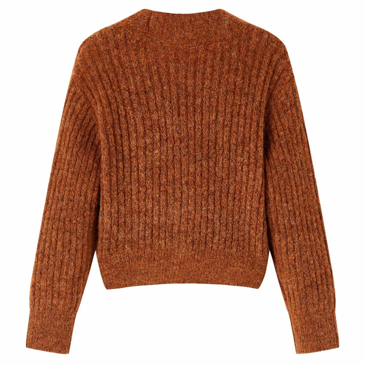 VidaXL Kinderstrickjacke 92 cognacfarben gestrickt