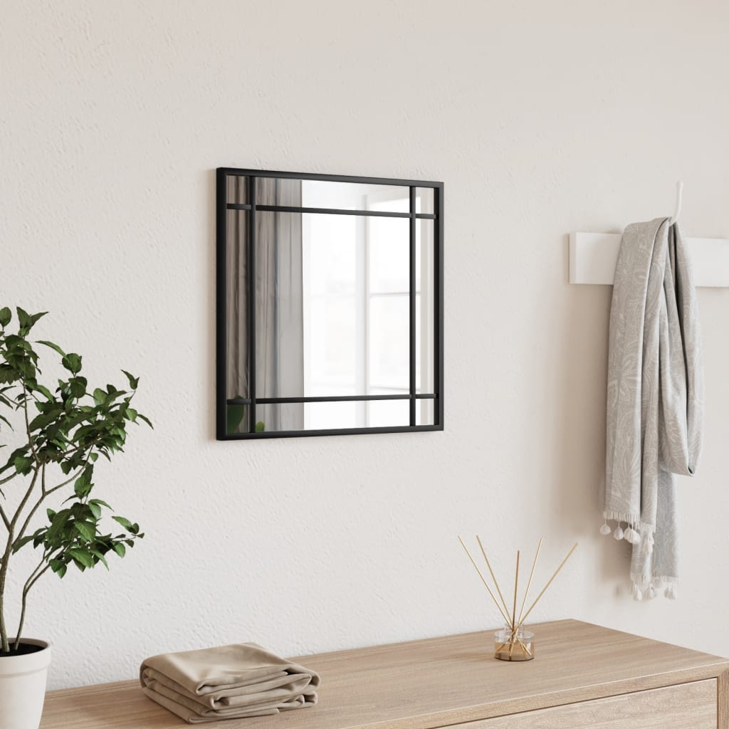 Vidaxl Wandspiegel Quadrat 40 x 40 cm Eisen schwarz
