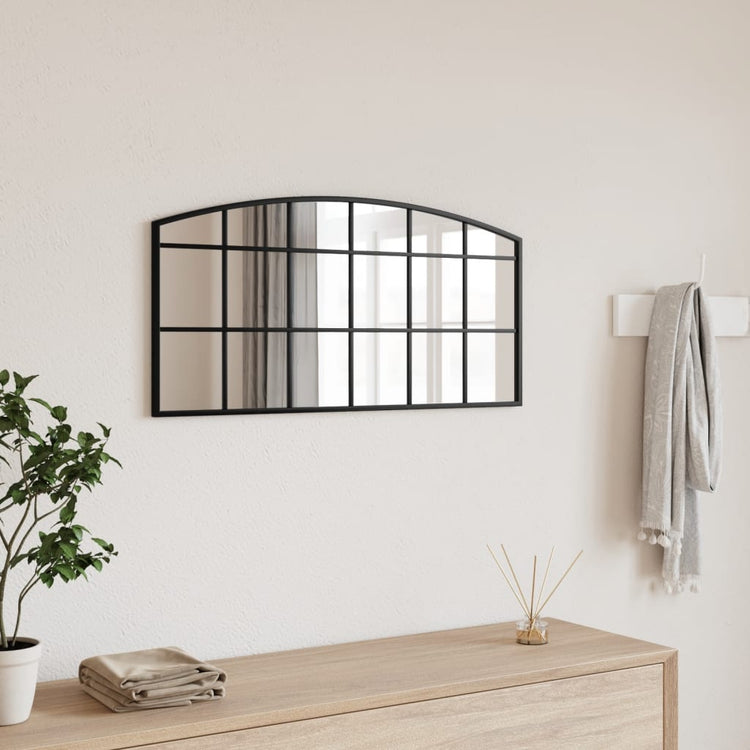 Vidaxx Wandspiegelbogen 80x40 cm Eisen schwarz
