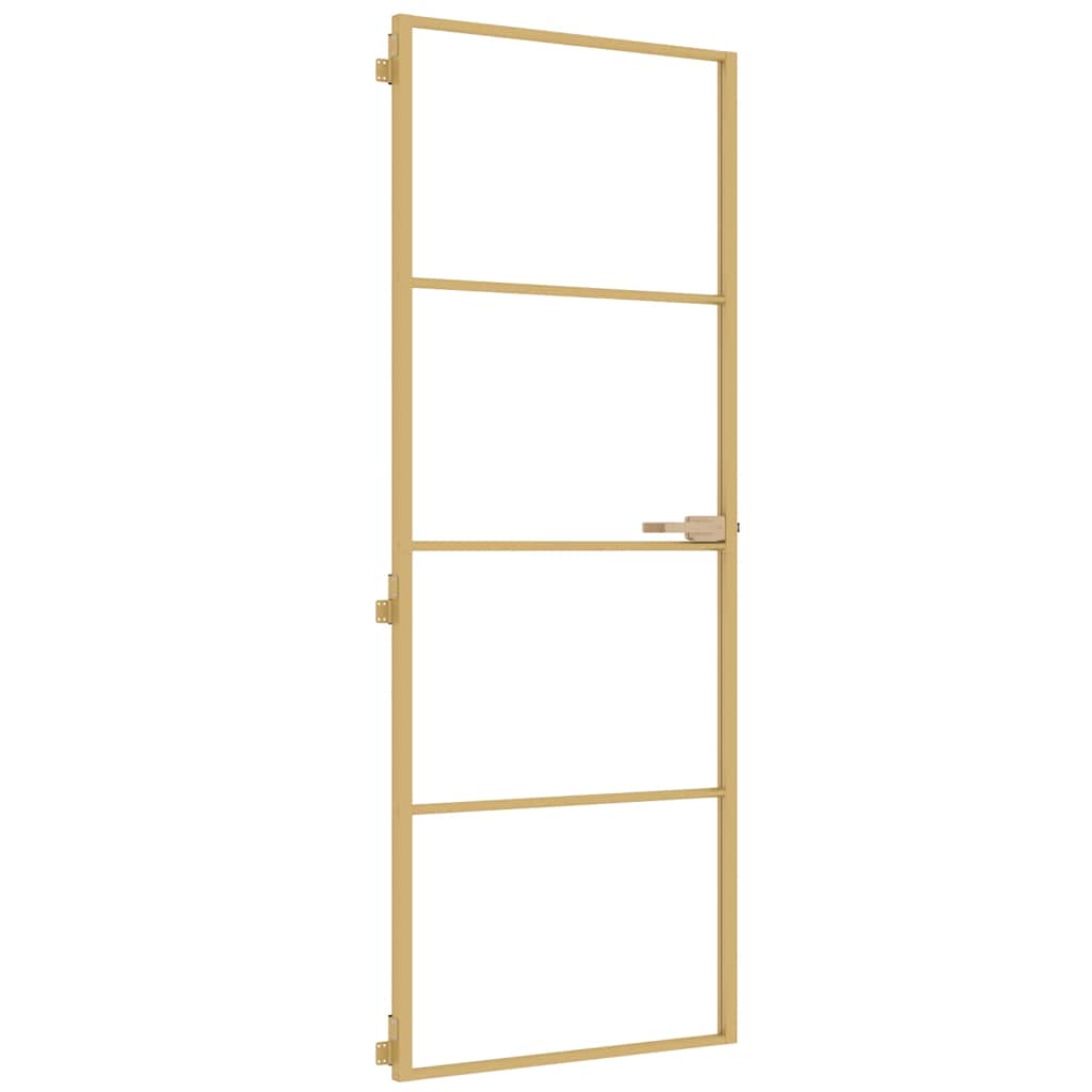 Vidaxl Innenür schmal 76x201,5 cm gehärtetes Glas und Aluminiumgoldfarbe