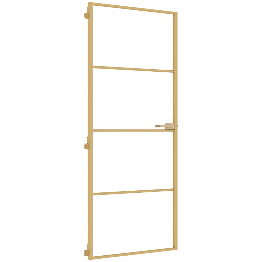 Vidaxl Innenür schmal 83x201,5 cm gehärtetes Glas und Aluminiumgoldfarbe