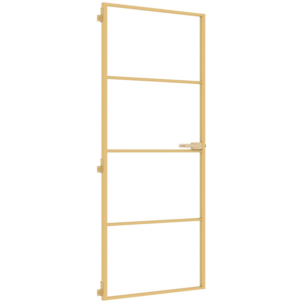 Vidaxl Innenür schmal 83x201,5 cm gehärtetes Glas und Aluminiumgoldfarbe