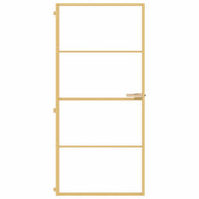 Vidaxl Innenür schmal 93x201,5 cm gehärtetes Glas und Aluminiumgoldfarbe - afbeelding 3