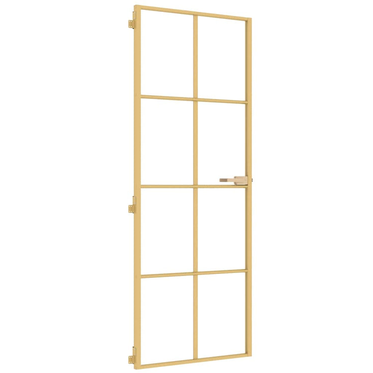 Vidaxl Innenür schmal 76x201,5 cm gehärtetes Glas und Aluminiumgoldfarbe