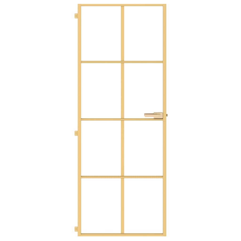 Vidaxl Innenür schmal 76x201,5 cm gehärtetes Glas und Aluminiumgoldfarbe