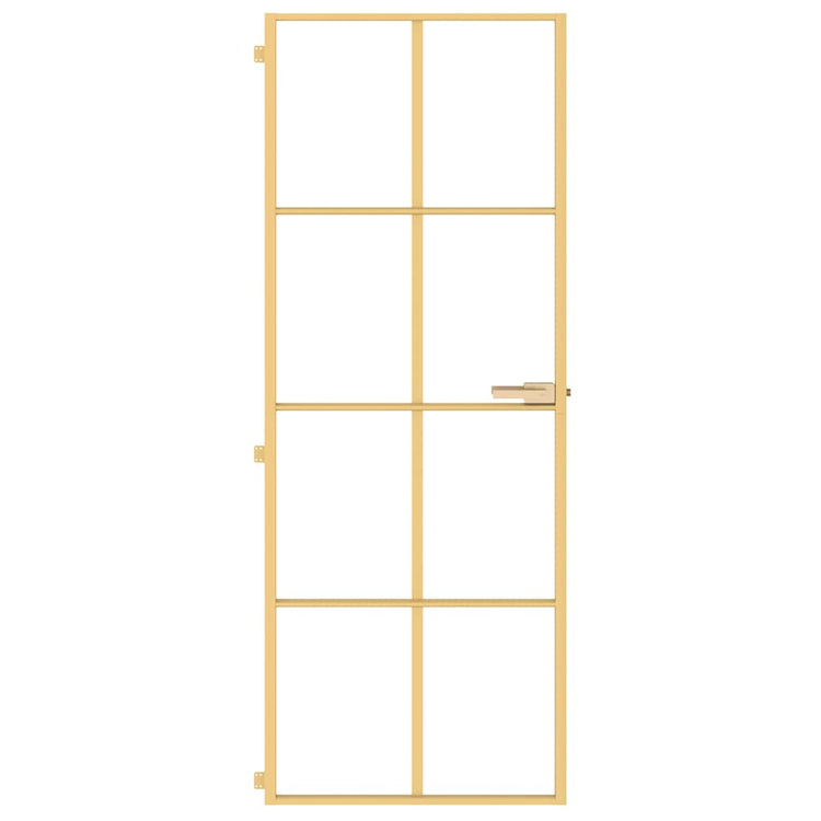 Vidaxl Innenür schmal 76x201,5 cm gehärtetes Glas und Aluminiumgoldfarbe