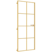 Vidaxl Innenür schmal 83x201,5 cm gehärtetes Glas und Aluminiumgoldfarbe - afbeelding 2