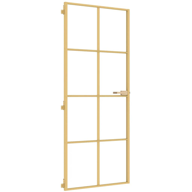 Vidaxl Innenür schmal 83x201,5 cm gehärtetes Glas und Aluminiumgoldfarbe