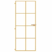 Vidaxl Innenür schmal 83x201,5 cm gehärtetes Glas und Aluminiumgoldfarbe - afbeelding 3