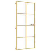 Vidaxl Innenür schmal 93x201,5 cm gehärtetes Glas und Aluminiumgoldfarbe - afbeelding 2