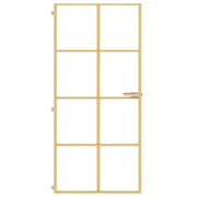Vidaxl Innenür schmal 93x201,5 cm gehärtetes Glas und Aluminiumgoldfarbe - afbeelding 3