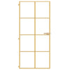 Vidaxl Innenür schmal 93x201,5 cm gehärtetes Glas und Aluminiumgoldfarbe