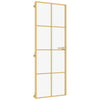 Vidaxl Innenür schmal 76x201,5 cm gehärtetes Glas und Aluminiumgoldfarbe