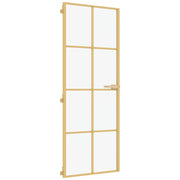 Vidaxl Innenür schmal 76x201,5 cm gehärtetes Glas und Aluminiumgoldfarbe - afbeelding 2