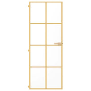 Vidaxl Innenür schmal 76x201,5 cm gehärtetes Glas und Aluminiumgoldfarbe - afbeelding 3