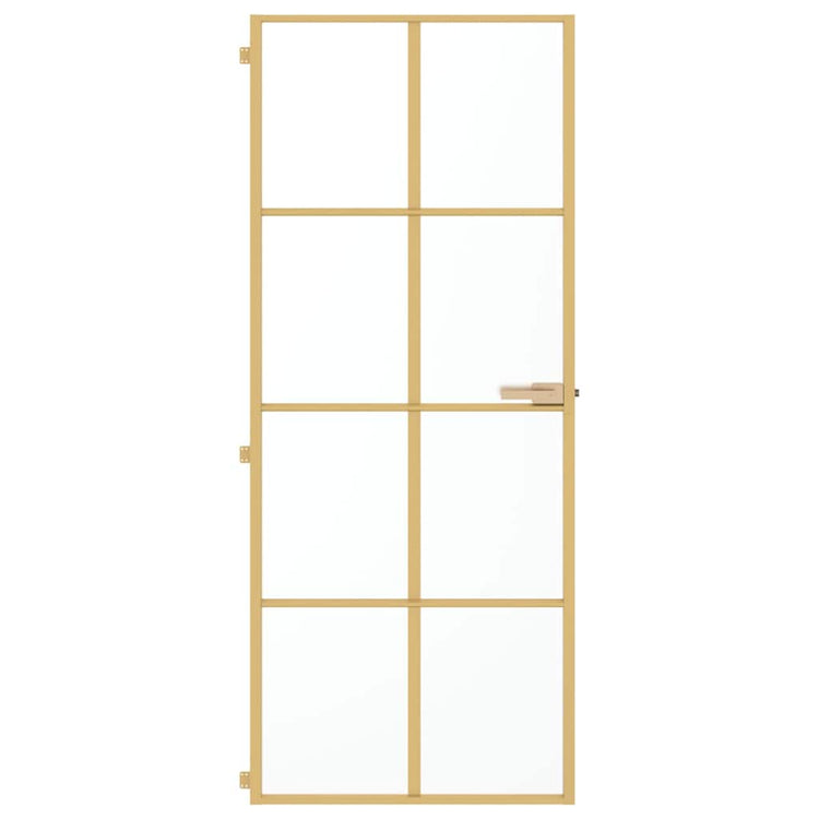 Vidaxl Innenür schmal 83x201,5 cm gehärtetes Glas und Aluminiumgoldfarbe