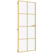 Vidaxl Innenür schmal 93x201,5 cm gehärtetes Glas und Aluminiumgoldfarbe - afbeelding 2