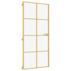 Vidaxl Innenür schmal 93x201,5 cm gehärtetes Glas und Aluminiumgoldfarbe