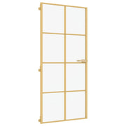 Vidaxl Innenür schmal 93x201,5 cm gehärtetes Glas und Aluminiumgoldfarbe - afbeelding 3