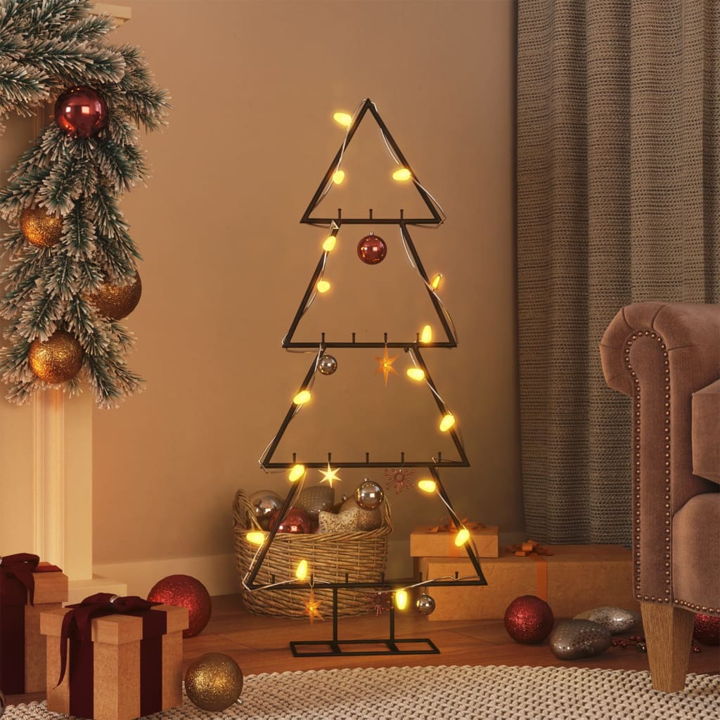 VidaXL Weihnachtsdekoration Weihnachtsbaum 90 cm Metall Schwarz