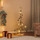 Vidaxl Weihnachtsdekoration Weihnachtsbaum mit Holzbasis 120 cm Metall Schwarz