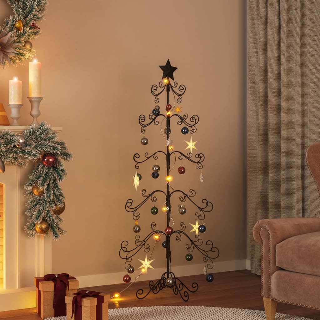 Vidaxl Weihnachtsdekoration Weihnachtsbaum 150 cm Metall Schwarz
