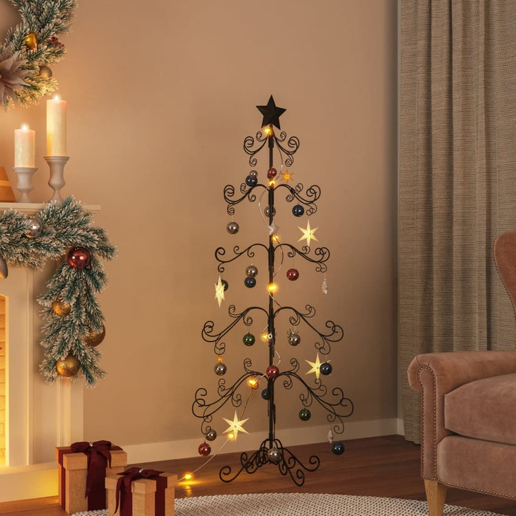 Vidaxl Weihnachtsdekoration Weihnachtsbaum 150 cm Metall Schwarz